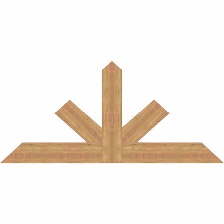 Ekena Millwork Saratoga Timber Gable Bracket, Western Red Cedar, 60"W x 27"H x 1 1/2"D x 5 1/2"F, 11/12 Pitch GBW060X27X0206SAR00SWR